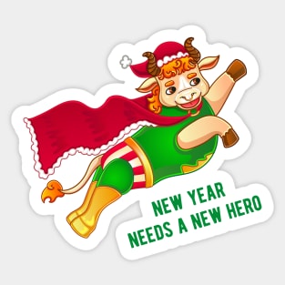 New year needs a new hero Sticker